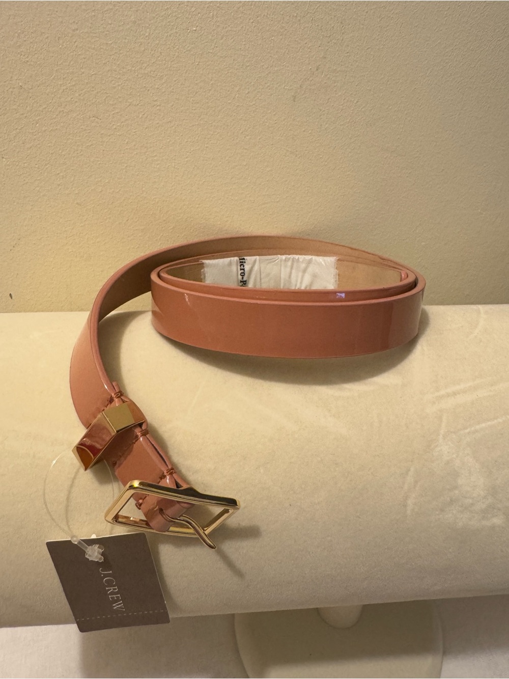 NWT VINTAGE J. Crew Monica Patent Metal Belt Frosted Taupe Deadstock Small - Picture 8 of 11